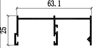 Profiles de extrusión para ventanas de patio de aluminio con recubrimiento en polvo de bronce
