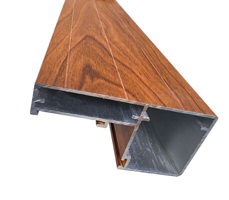 Perfiles de ventanas de aluminio abatibles con veta de madera para el mercado latinoamericano